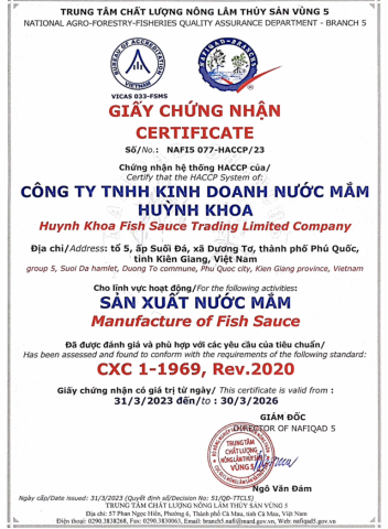 Chứng nhận HACCP