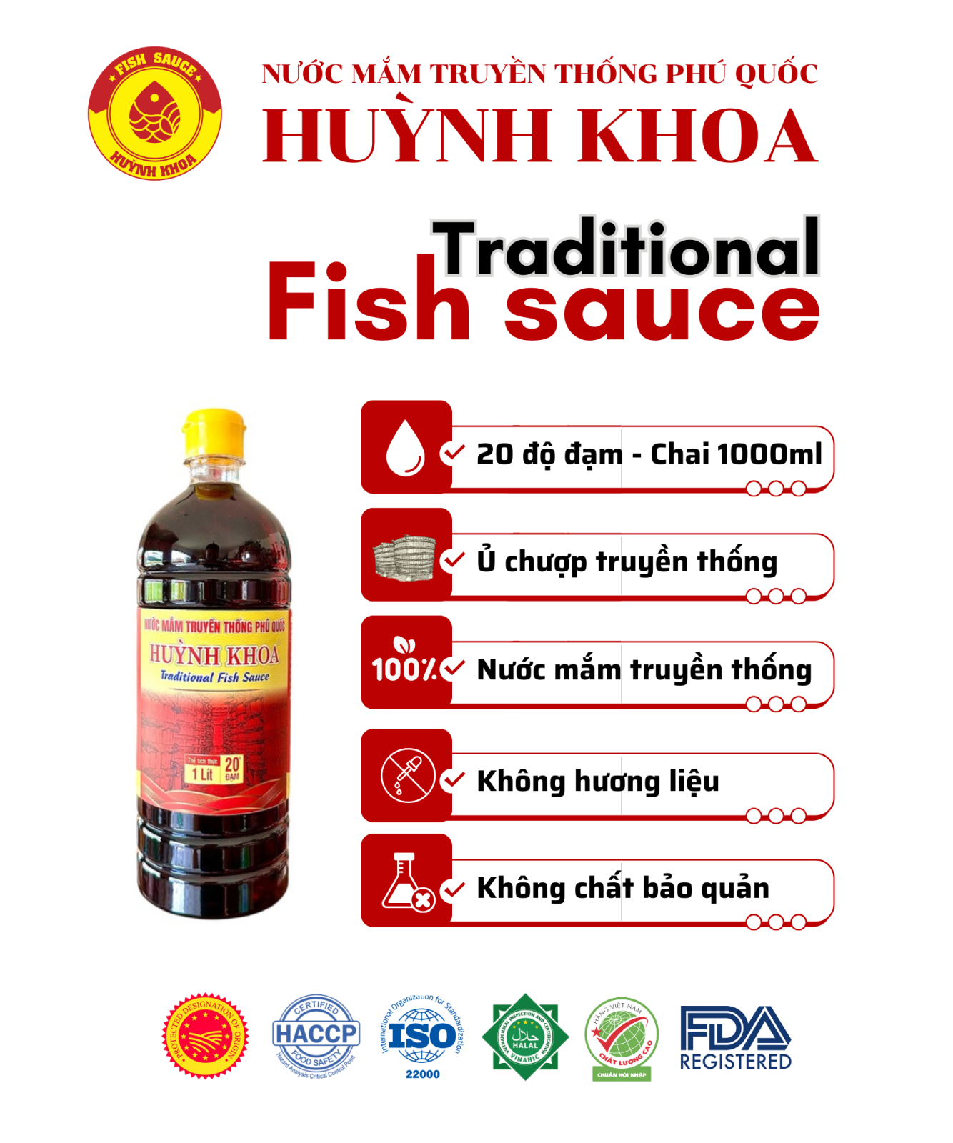 Nước mắm truyền thống 20 đạm chai 1L