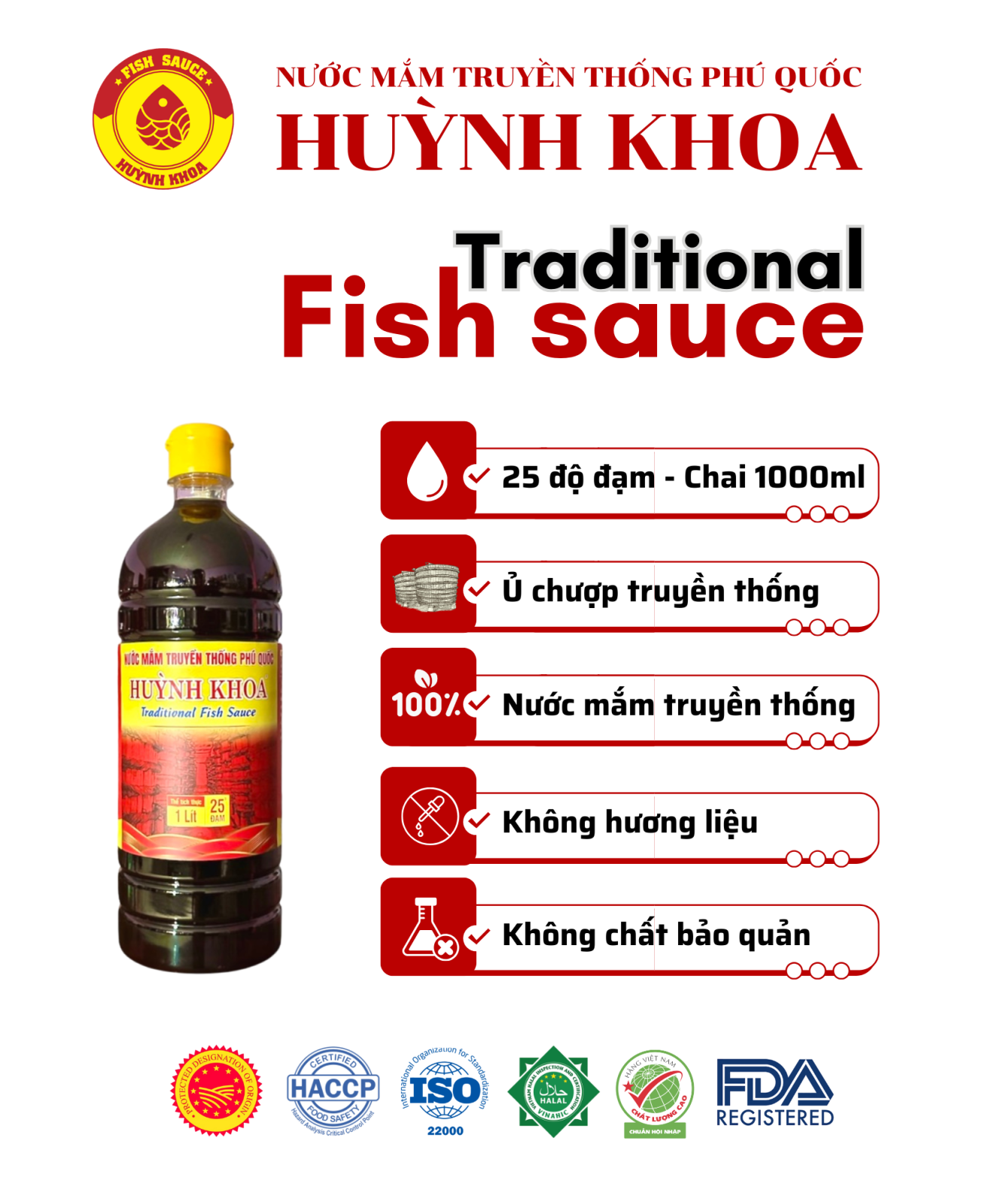 Nước mắm truyền thống 25 đạm chai 1000ml