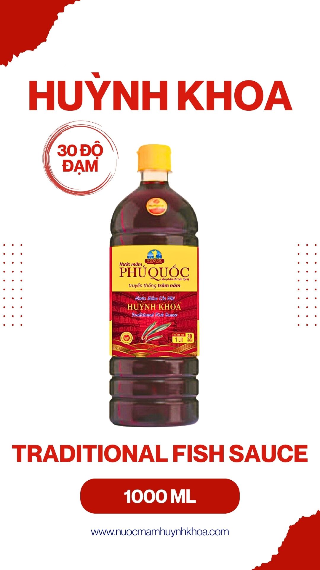 Nước Mắm Truyền Thống Cốt Nhĩ 30 Đạm Chai 1000ml   