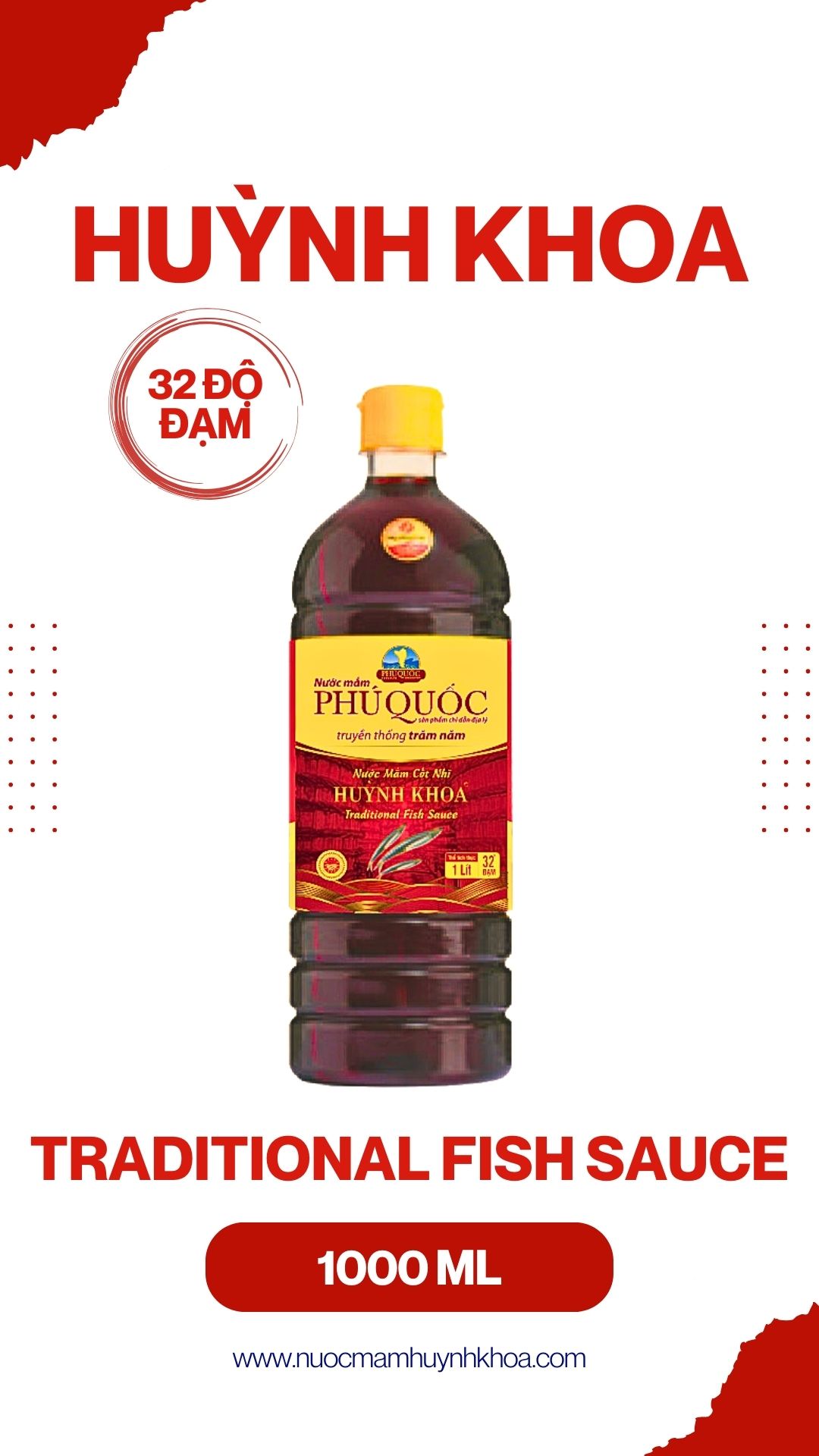 Nước Mắm Truyền Thống Cốt Nhĩ 32 Đạm Chai 1000ml