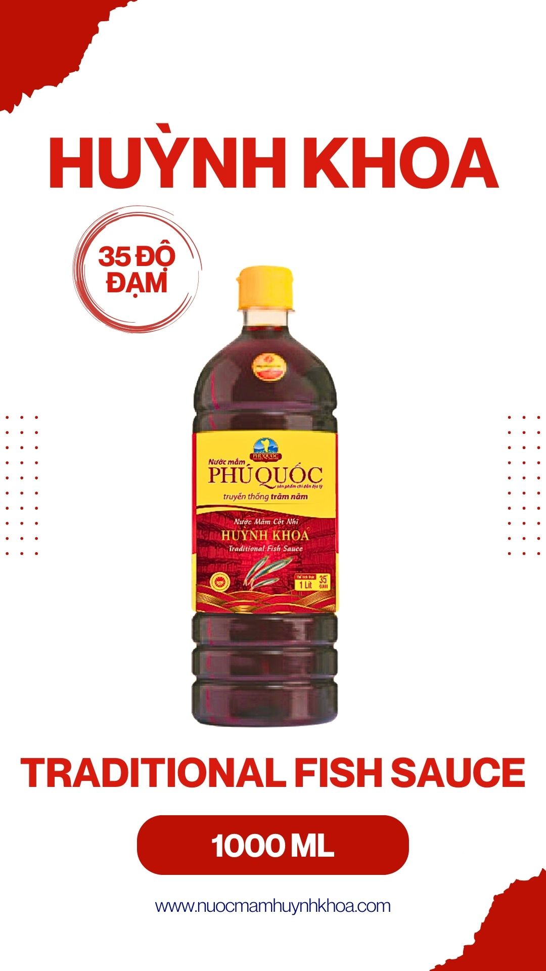 Nước Mắm Truyền Thống Cốt Nhĩ 35 Đạm Chai 1000ml