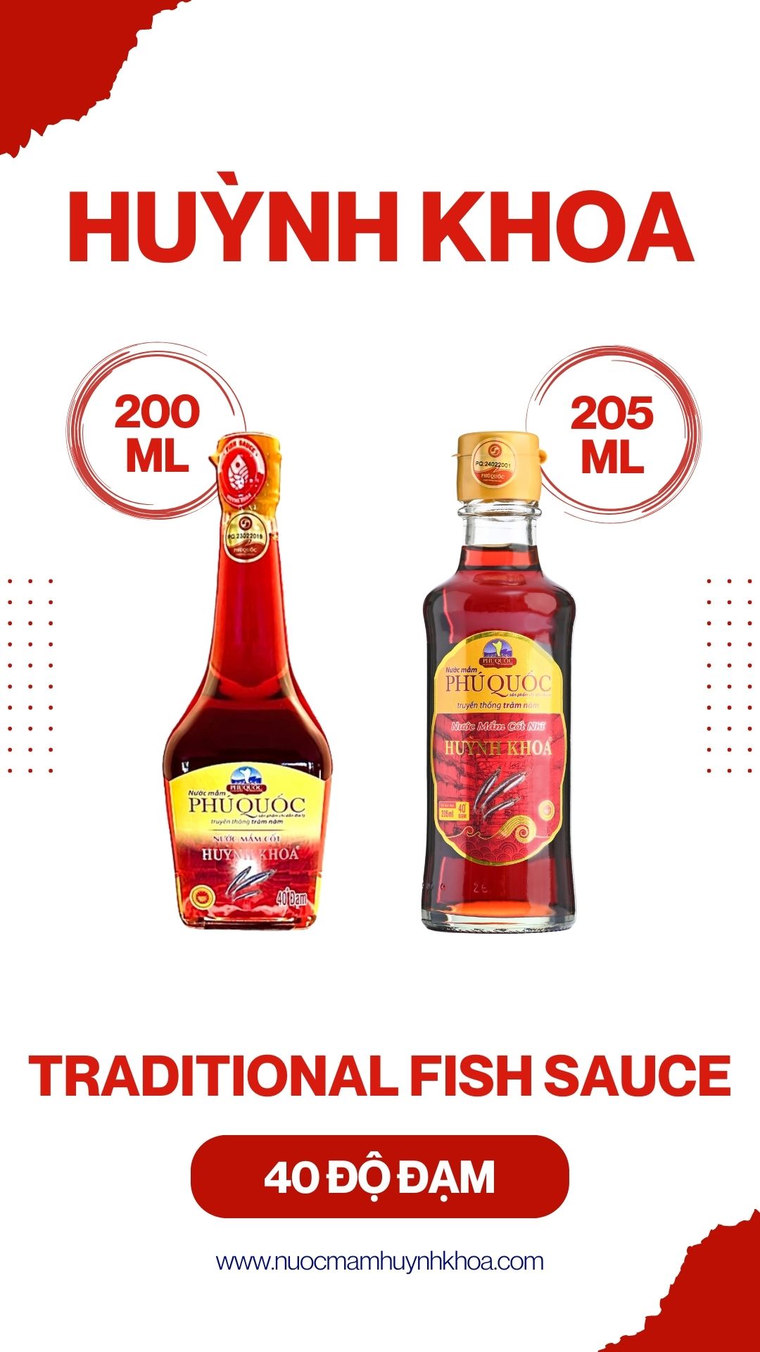 Nước Mắm Truyền Thống Cốt Nhĩ 45 Đạm Chai 200ml - 205ml (Hộp 6 chai)