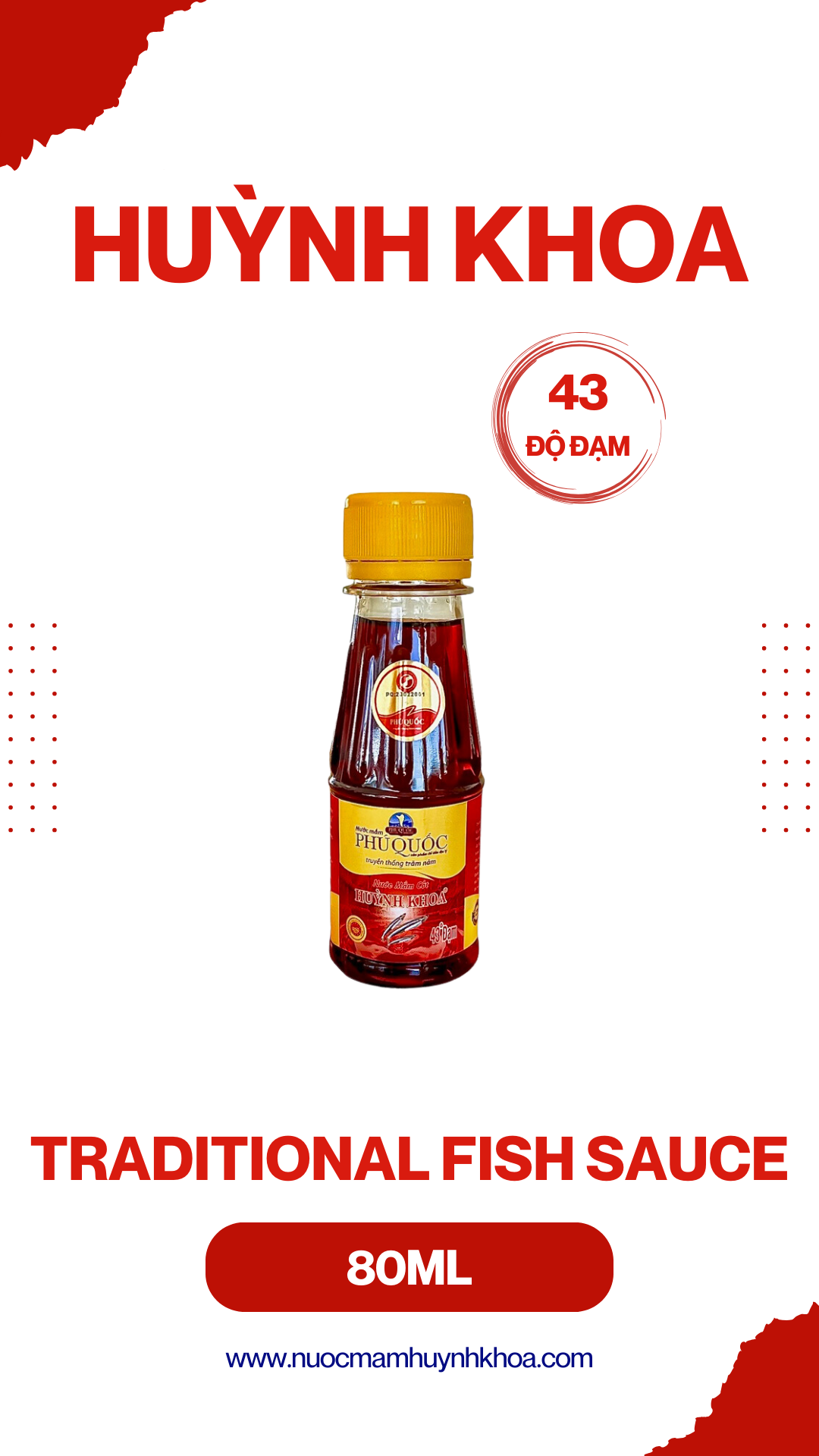 Nước Mắm Truyền Thống Cốt Nhĩ 43 Đạm Chai 80ml