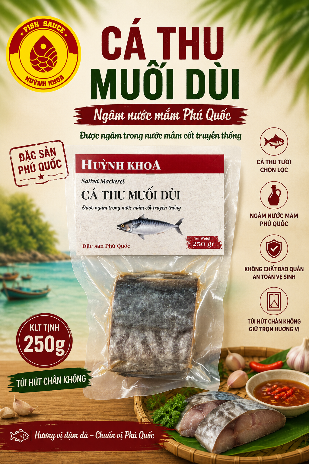 Cá thu muối dùi - Ngâm nước mắm Phú Quốc