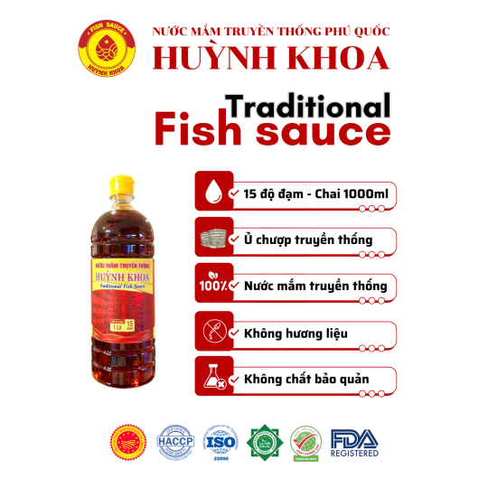 Nước mắm truyền thống 15 độ đạm chai 1 lít