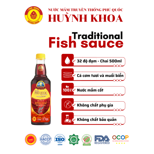 Nước Mắm Truyền Thống Cốt Nhĩ 32 Đạm Chai 500ml