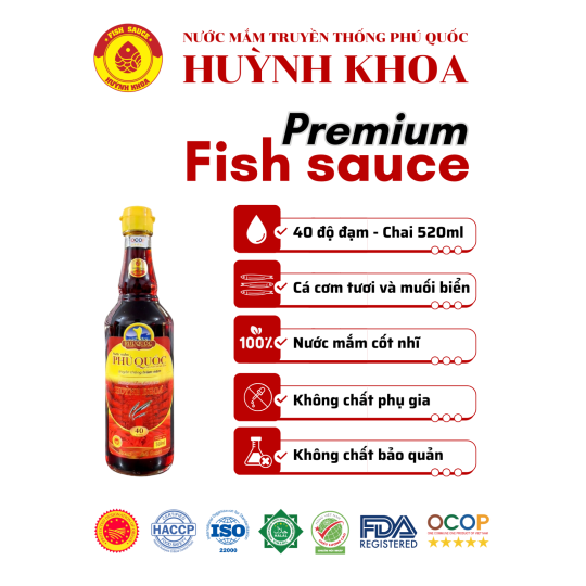 Nước Mắm Truyền Thống Cốt Nhĩ 40 đạm Chai 520ml