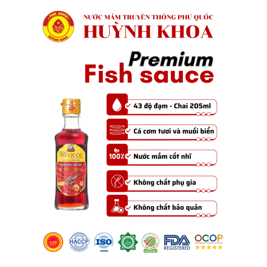 Nước Mắm Truyền Thống Cốt Nhĩ 43 Đạm Chai thuỷ tinh 205ml (Hộp 6 chai)