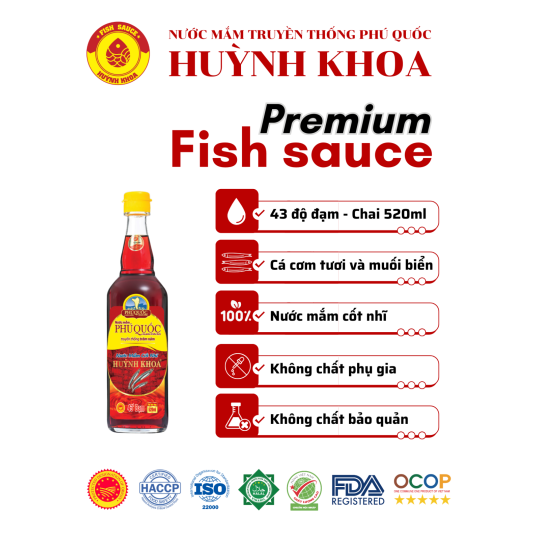 Nước Mắm Truyền Thống Cốt Nhĩ 43 Đạm Chai 520ml