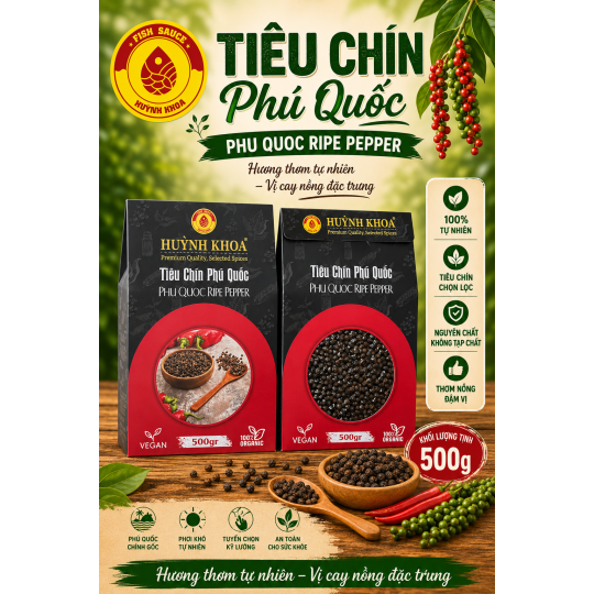 Tiêu chín Phú Quốc Hộp 500g - Phu Quoc Ripe Pepper